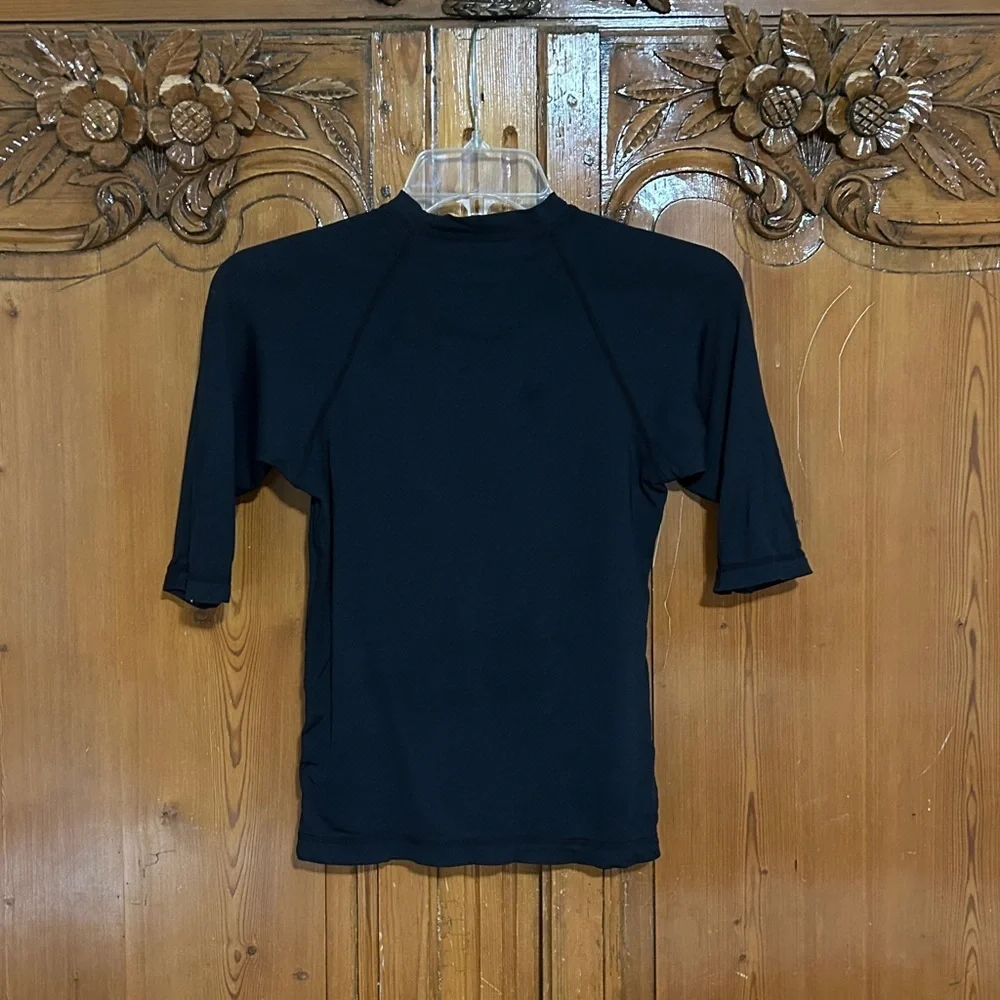 Hurley One and Only Youth Black Surf Rash Guard.  Medium